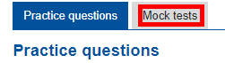 Image showing the mock tests tab