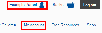 Image showing the My Account tab