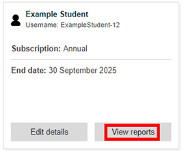 Image showing the button to view reports